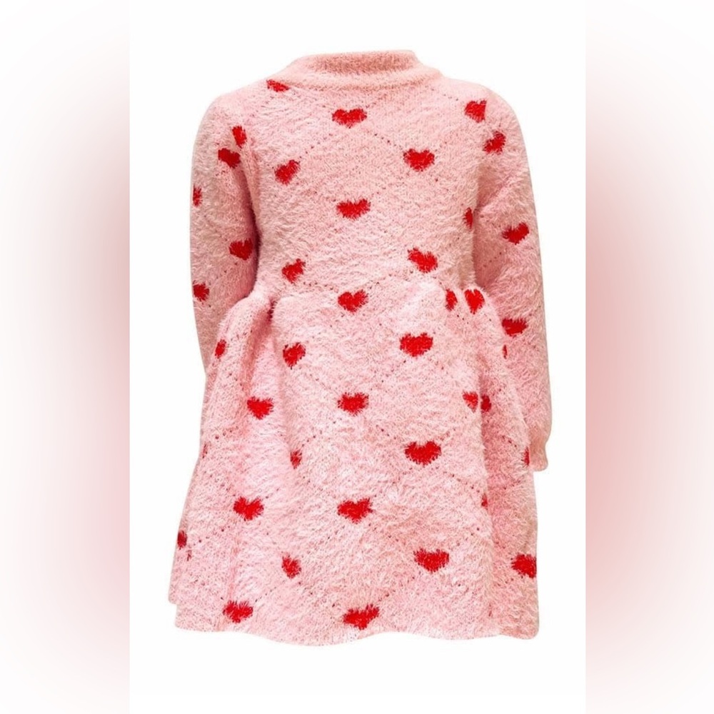 Lola + The Boys Pink and Red Heart Dress